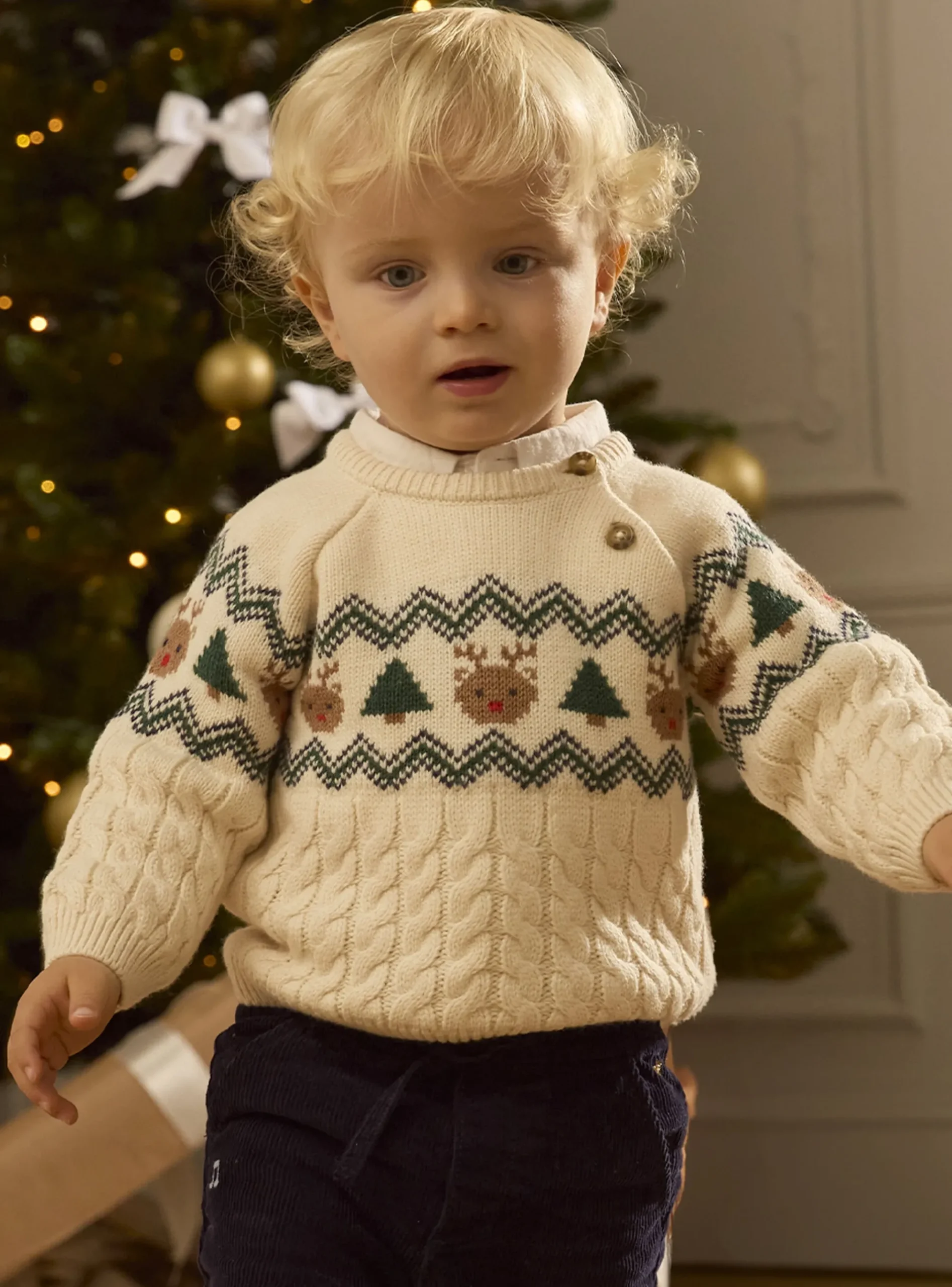 Sergent Major Pull, Gilet & Cardigan-Pull torsadé et jacquard Noël