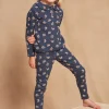 Sergent Major Pyjama-Pyjama bleu marine &agrave; imprim&eacute; fleuri