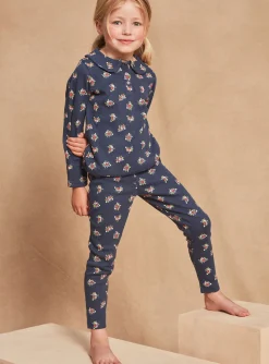 Sergent Major Pyjama-Pyjama bleu marine à imprimé fleuri
