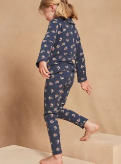 Sergent Major Pyjama-Pyjama bleu marine &agrave; imprim&eacute; fleuri