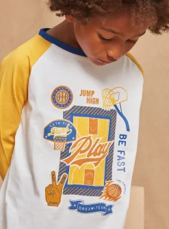Sergent Major Pyjama-Pyjama bleu roi et jaune en jersey