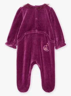 Sergent Major Pyjama & Grenouillère-Pyjama et bonnet violet en velours
