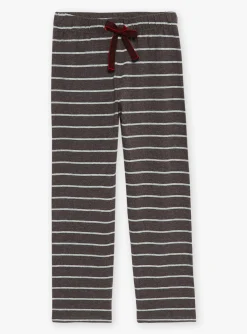 Sergent Major Pyjama-Pyjama gris chin&eacute; en molleton gratt&eacute; et jersey