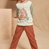 Sergent Major Pyjama-Pyjama noisette en jersey et flannelle