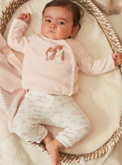 Sergent Major Tenues & Ensembles-Pyjama rose et &eacute;cru en velours
