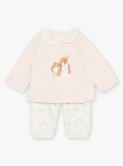 Sergent Major Tenues & Ensembles-Pyjama rose et &eacute;cru en velours