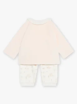 Sergent Major Tenues & Ensembles-Pyjama rose et &eacute;cru en velours