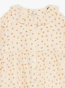 Sergent Major Pyjama-Pyjama rose p&acirc;le en gaze de coton &agrave; imprim&eacute; fleuri