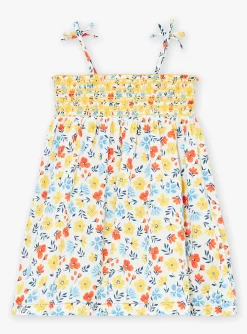 Sergent Major Robe & Combinaison-Robe &agrave; smocks &eacute;crue &agrave; imprim&eacute; fleuri