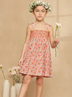 Sergent Major Robe & Combinaison-Robe à smocks vanille à imprimé fleuri