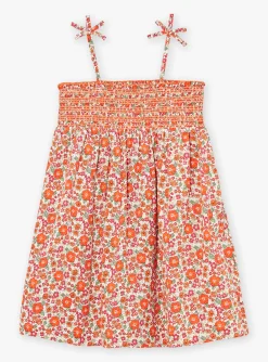 Sergent Major Robe & Combinaison-Robe &agrave; smocks vanille &agrave; imprim&eacute; fleuri