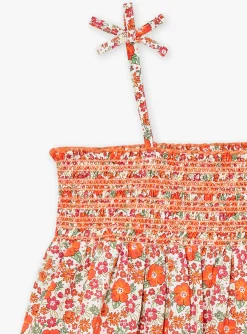 Sergent Major Robe & Combinaison-Robe &agrave; smocks vanille &agrave; imprim&eacute; fleuri