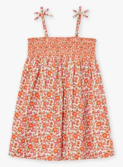 Sergent Major Robe & Combinaison-Robe &agrave; smocks vanille &agrave; imprim&eacute; fleuri