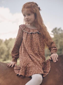 Sergent Major Robe & Combinaison-Robe à volants cannelle à imprimé fleuri et lion