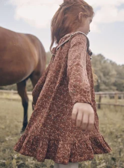 Sergent Major Robe & Combinaison-Robe &agrave; volants cannelle &agrave; imprim&eacute; fleuri et lion