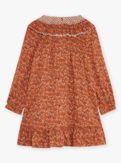 Sergent Major Robe & Combinaison-Robe &agrave; volants cannelle &agrave; imprim&eacute; fleuri et lion