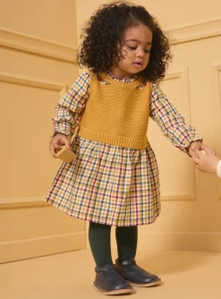Sergent Major Robe-Robe bi-matière carreaux