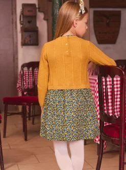 Sergent Major Robe & Combinaison-Robe bi-mati&egrave;re fleurie