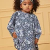 Sergent Major Robe-Robe bleu et blanc &agrave; imprim&eacute; fleuri