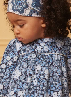 Sergent Major Robe-Robe bleu et blanc &agrave; imprim&eacute; fleuri