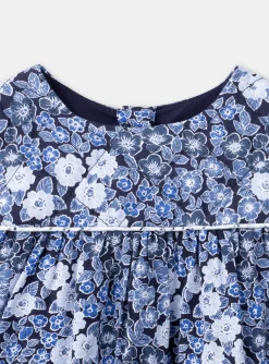 Sergent Major Robe-Robe bleu et blanc &agrave; imprim&eacute; fleuri