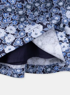 Sergent Major Robe-Robe bleu et blanc &agrave; imprim&eacute; fleuri