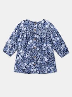 Sergent Major Robe-Robe bleu et blanc &agrave; imprim&eacute; fleuri