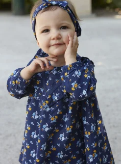 Sergent Major Robe-Robe bleu marine &agrave; imprim&eacute; fleuri