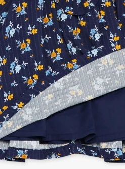 Sergent Major Robe-Robe bleu marine &agrave; imprim&eacute; fleuri