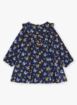 Sergent Major Robe-Robe bleu marine &agrave; imprim&eacute; fleuri