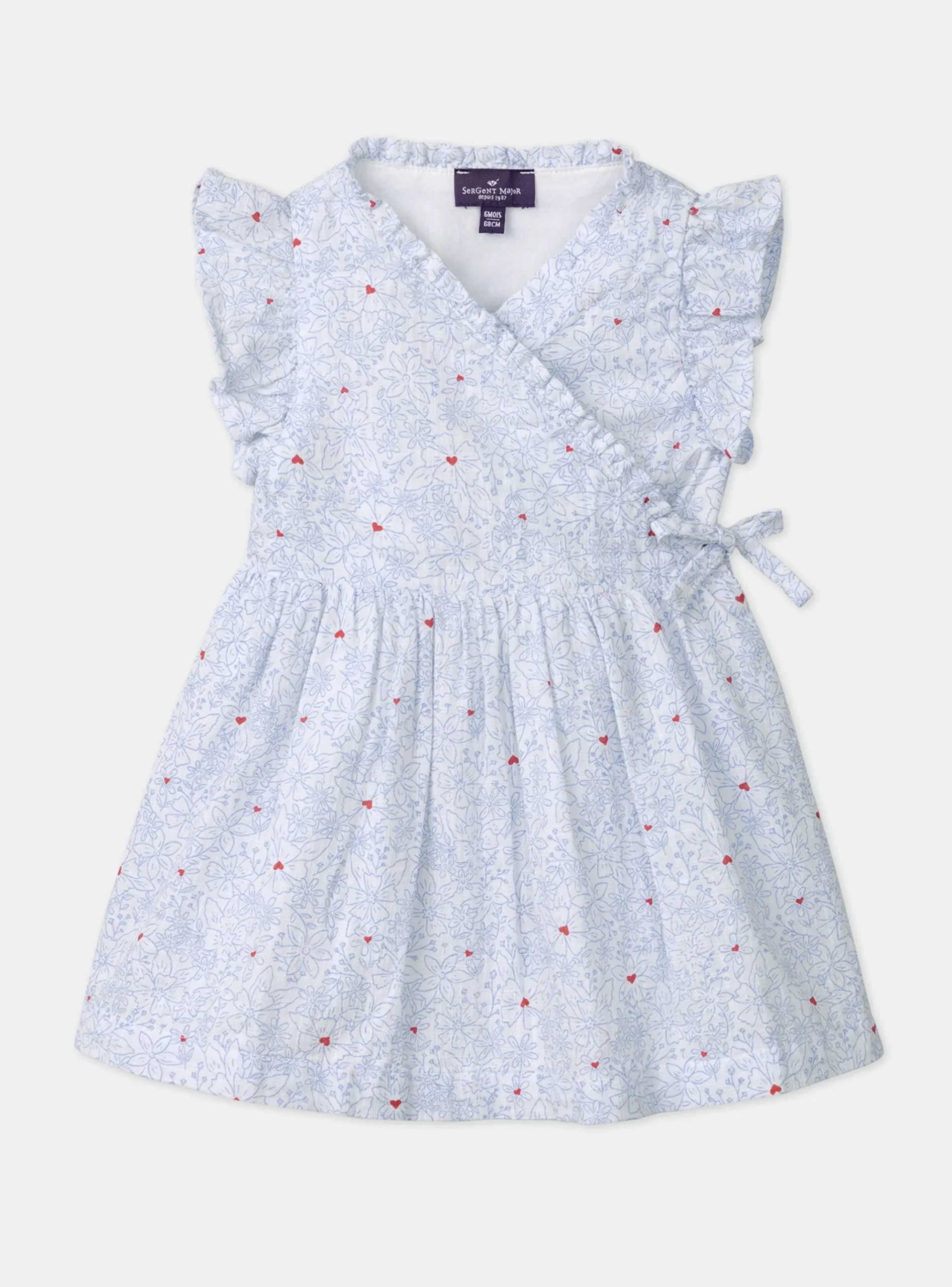 Sergent Major Robe-Robe cache coeur imprimée