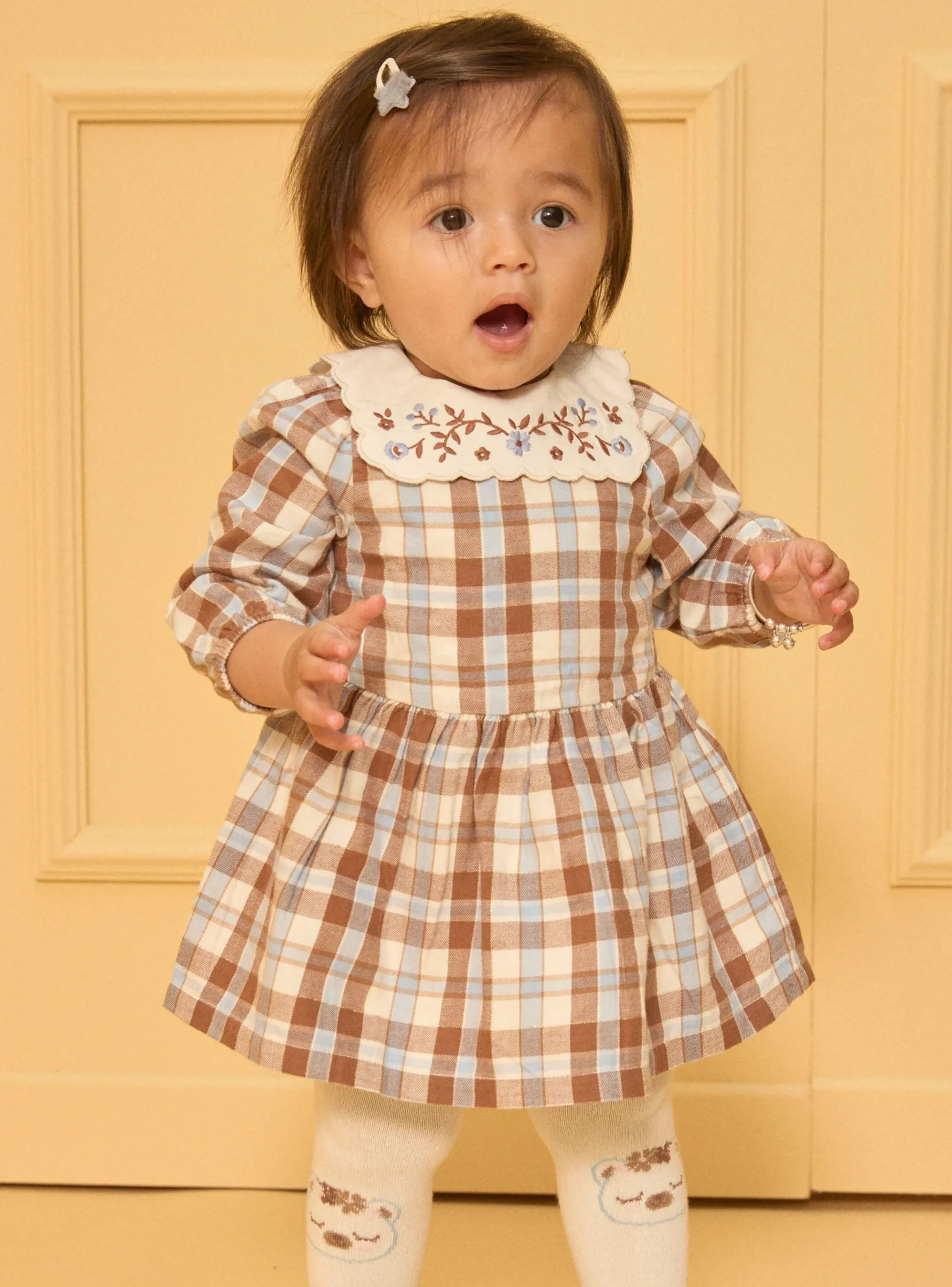 Sergent Major Robe-Robe carreaux à col