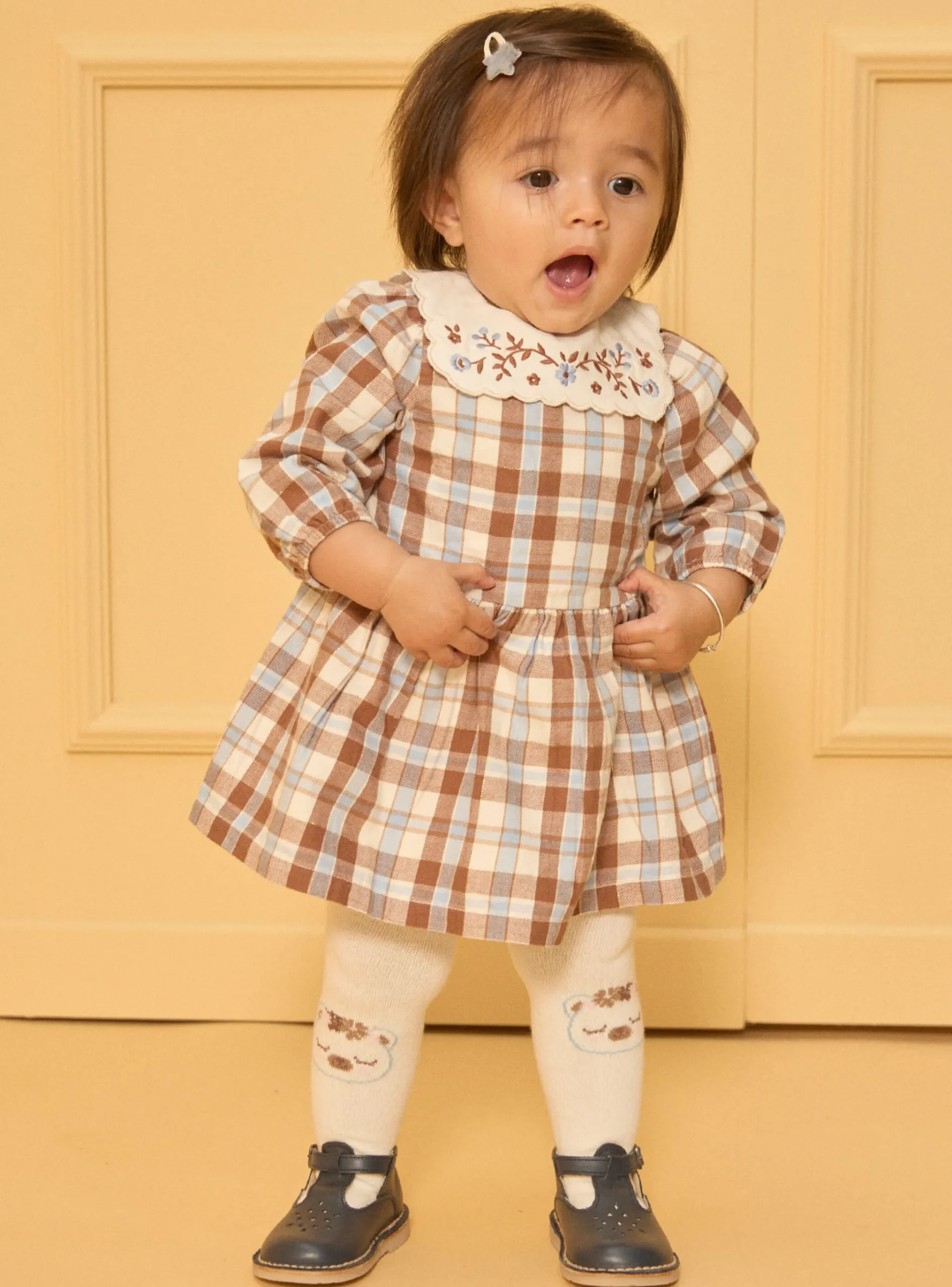 Sergent Major Robe-Robe carreaux à col