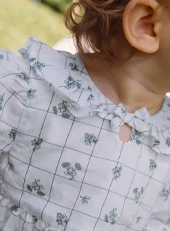 Sergent Major Robe-Robe &eacute;crue &agrave; imprim&eacute; &agrave; carreaux et fleuri