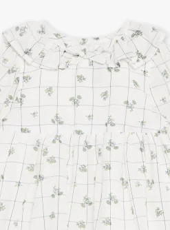 Sergent Major Robe-Robe &eacute;crue &agrave; imprim&eacute; &agrave; carreaux et fleuri