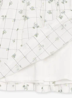 Sergent Major Robe-Robe &eacute;crue &agrave; imprim&eacute; &agrave; carreaux et fleuri