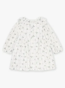 Sergent Major Robe-Robe &eacute;crue &agrave; imprim&eacute; &agrave; carreaux et fleuri