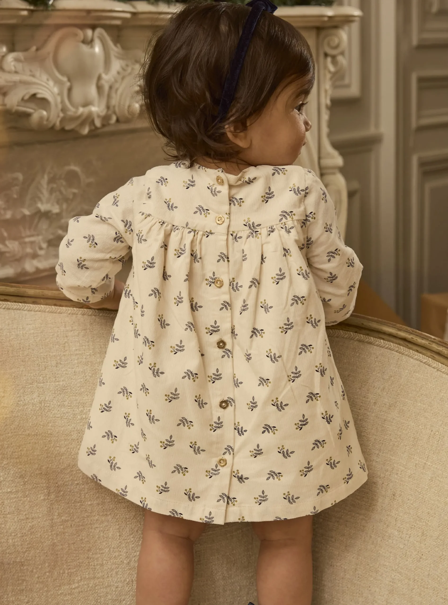 Sergent Major Robe-Robe en velours côtelé imprimé