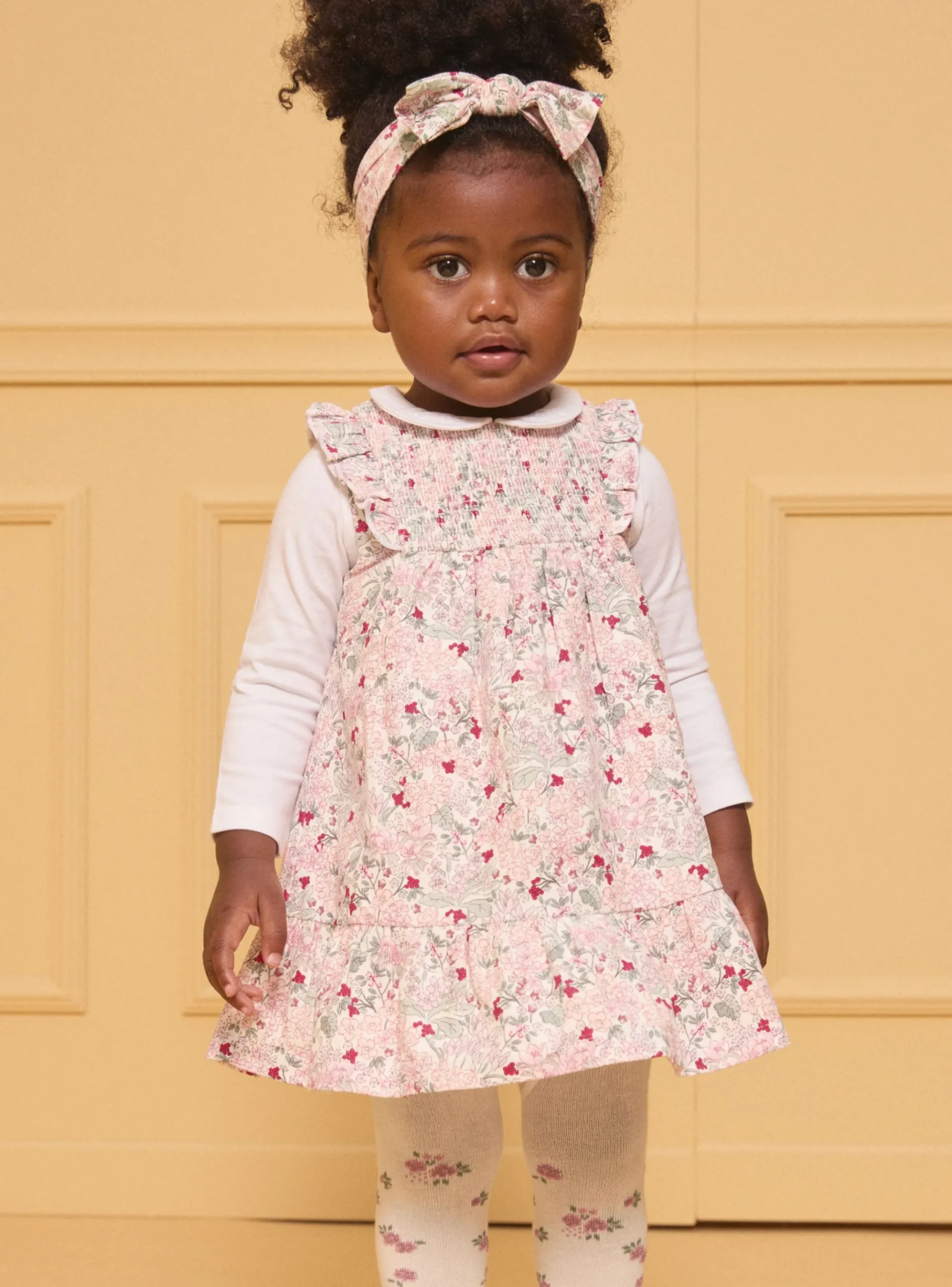 Sergent Major Robe-Robe fleuri à smocks