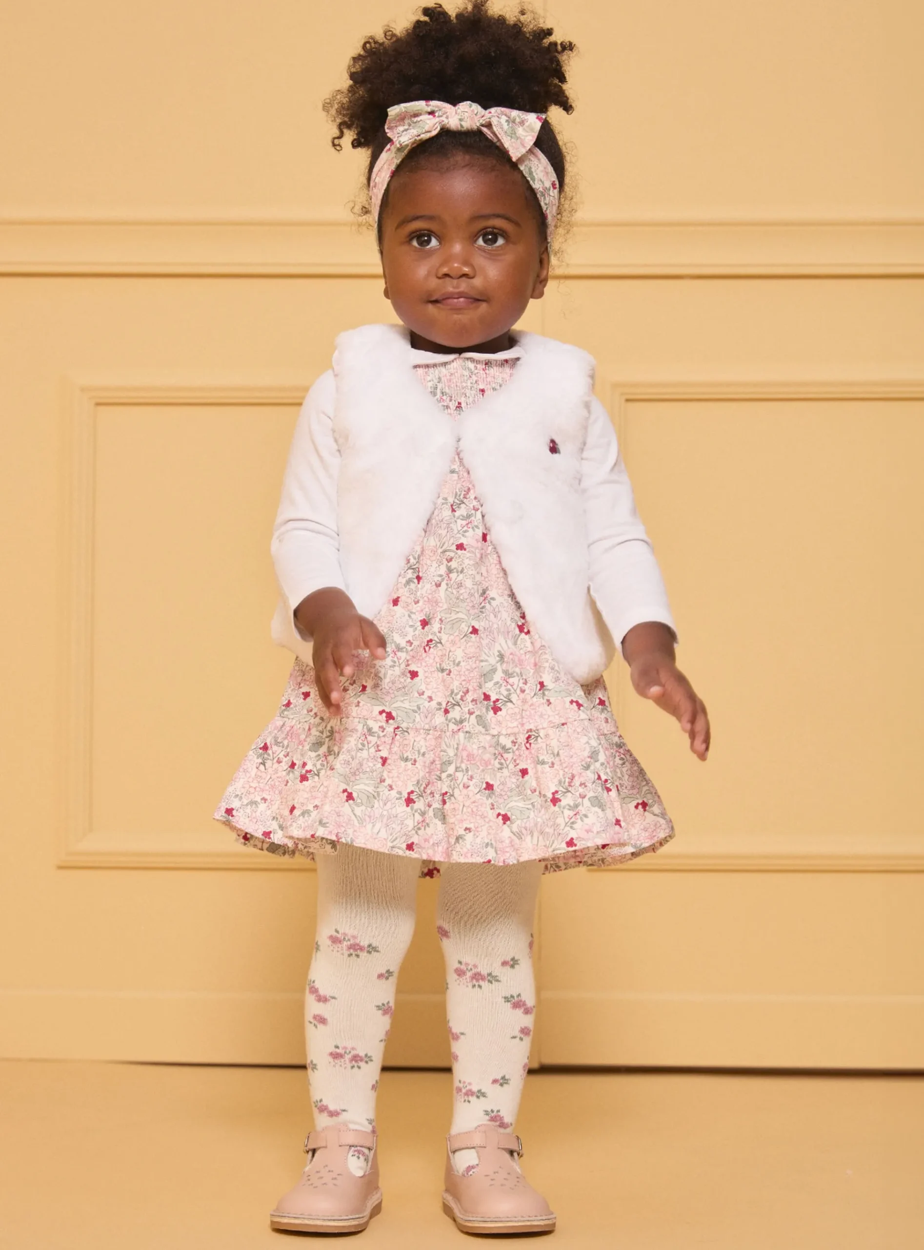 Sergent Major Robe-Robe fleuri à smocks