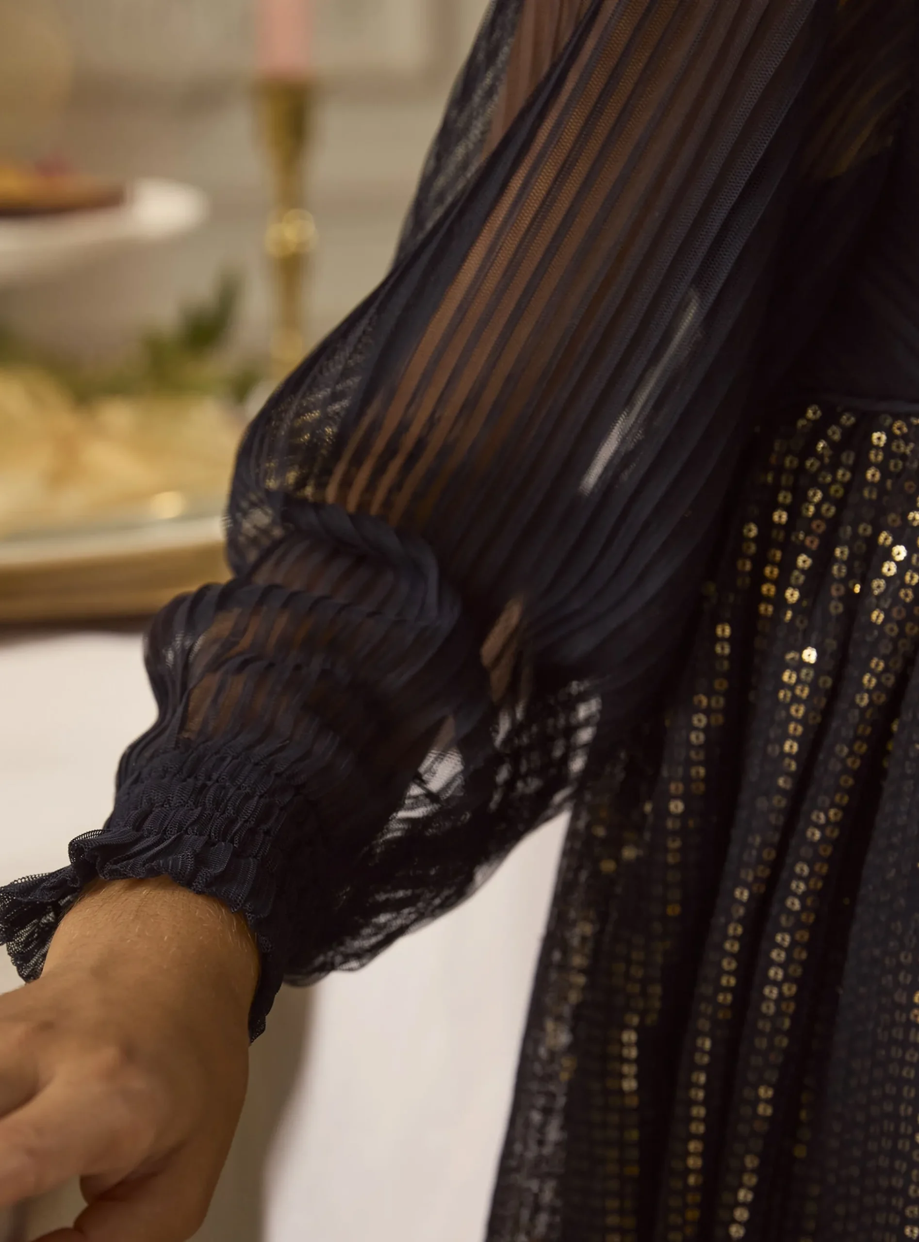 Sergent Major Robe & Combinaison-Robe marine à sequins dorés