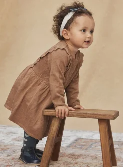 Sergent Major Robe-Robe marron chin&eacute; en tricot fantaisie