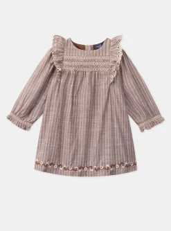Sergent Major Robe-Robe rayée avec fils métallisés