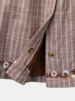 Sergent Major Robe-Robe rayée avec fils métallisés