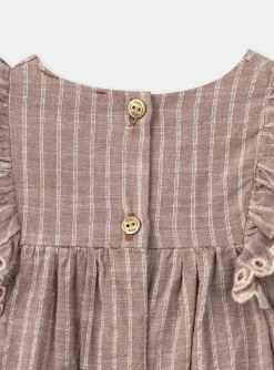 Sergent Major Robe-Robe rayée avec fils métallisés