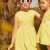 Sergent Major Robe & Combinaison-Robe r&eacute;versible jaune en satin de coton
