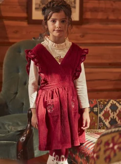 Sergent Major Robe & Combinaison-Robe rouge en velours c&ocirc;tel&eacute;