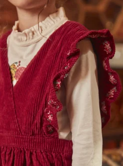 Sergent Major Robe & Combinaison-Robe rouge en velours c&ocirc;tel&eacute;