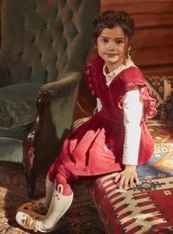 Sergent Major Robe & Combinaison-Robe rouge en velours c&ocirc;tel&eacute;