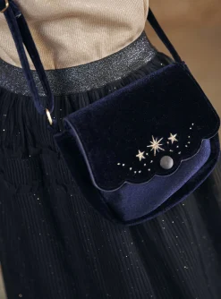 Sergent Major Sac, Cartable & Parapluie-Sac bandouli&egrave;re bleu marine en velours